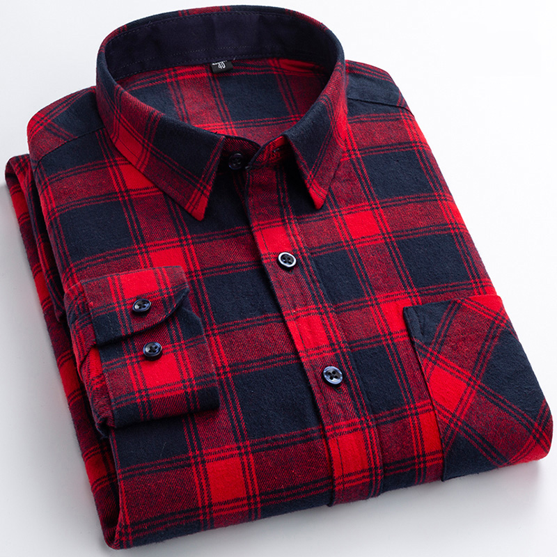 Dress Shirt Non-Iron - Camisas de franela a cuadros para