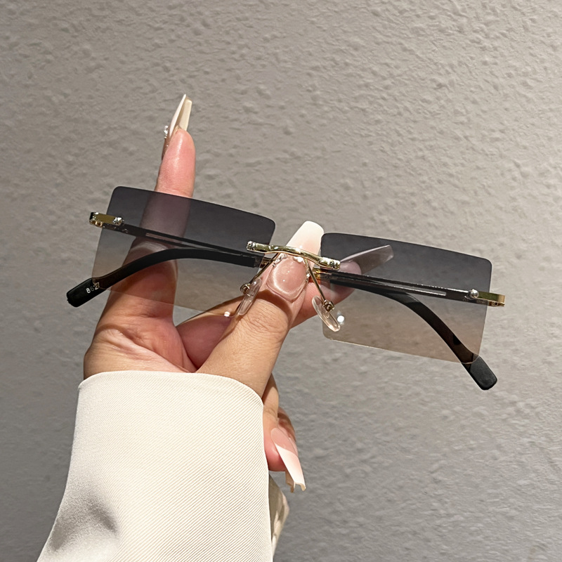 Men'S Fashion Glasses - Gafas de Sol Rectangulares Sin Montura