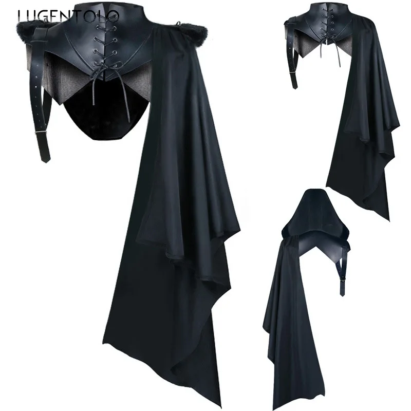 Mens Fashion Poncho - Ponchos medievales con capucha para hombre,