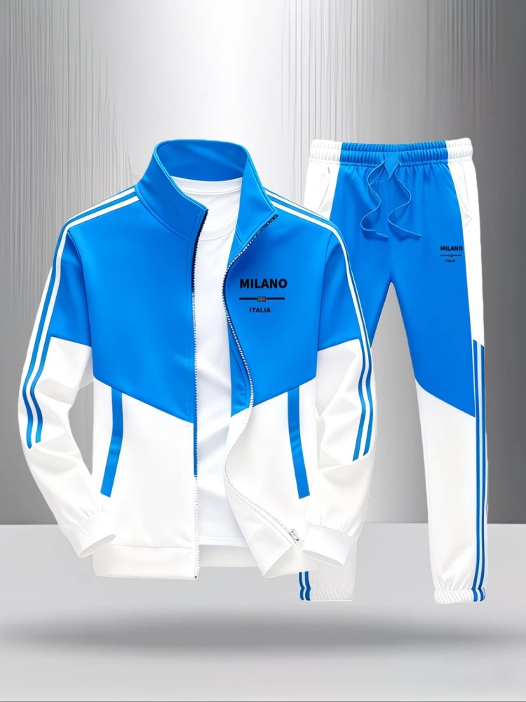 Men'S Fashion Zipper Jacket - Conjunto Deportivo de 2 Piezas para