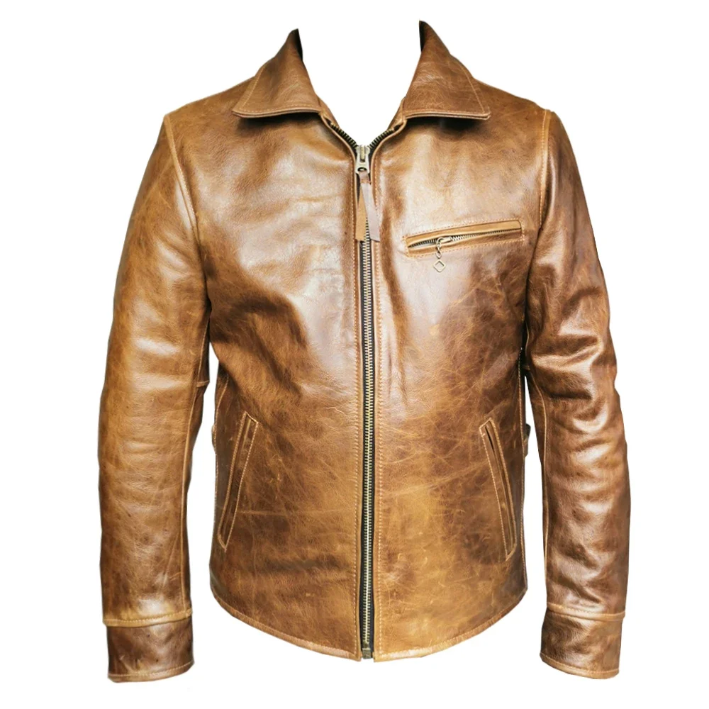 Mens Fashion In The 1930S - Chaqueta de cuero marrón para hombre,