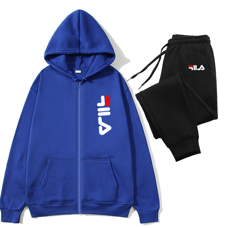 Men'S Fashion Zipper Jacket - Conjunto Deportivo de 2 Piezas para