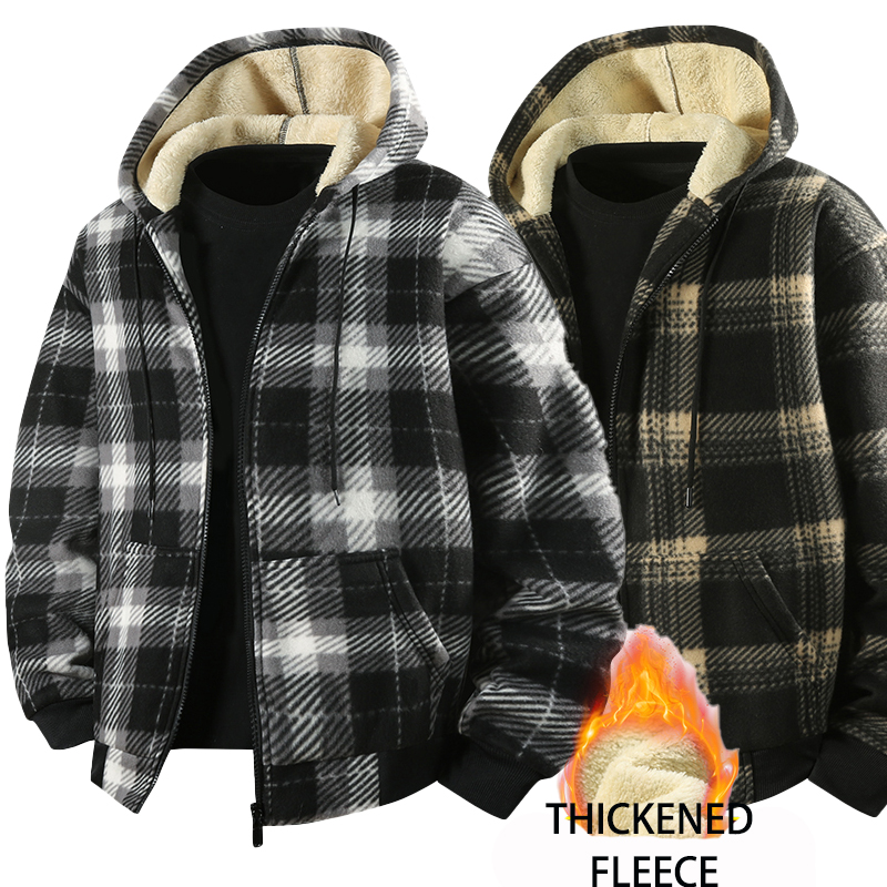 Men'S Fashion Zipper Jacket - Nueva Chaqueta de Camisa a Cuadros