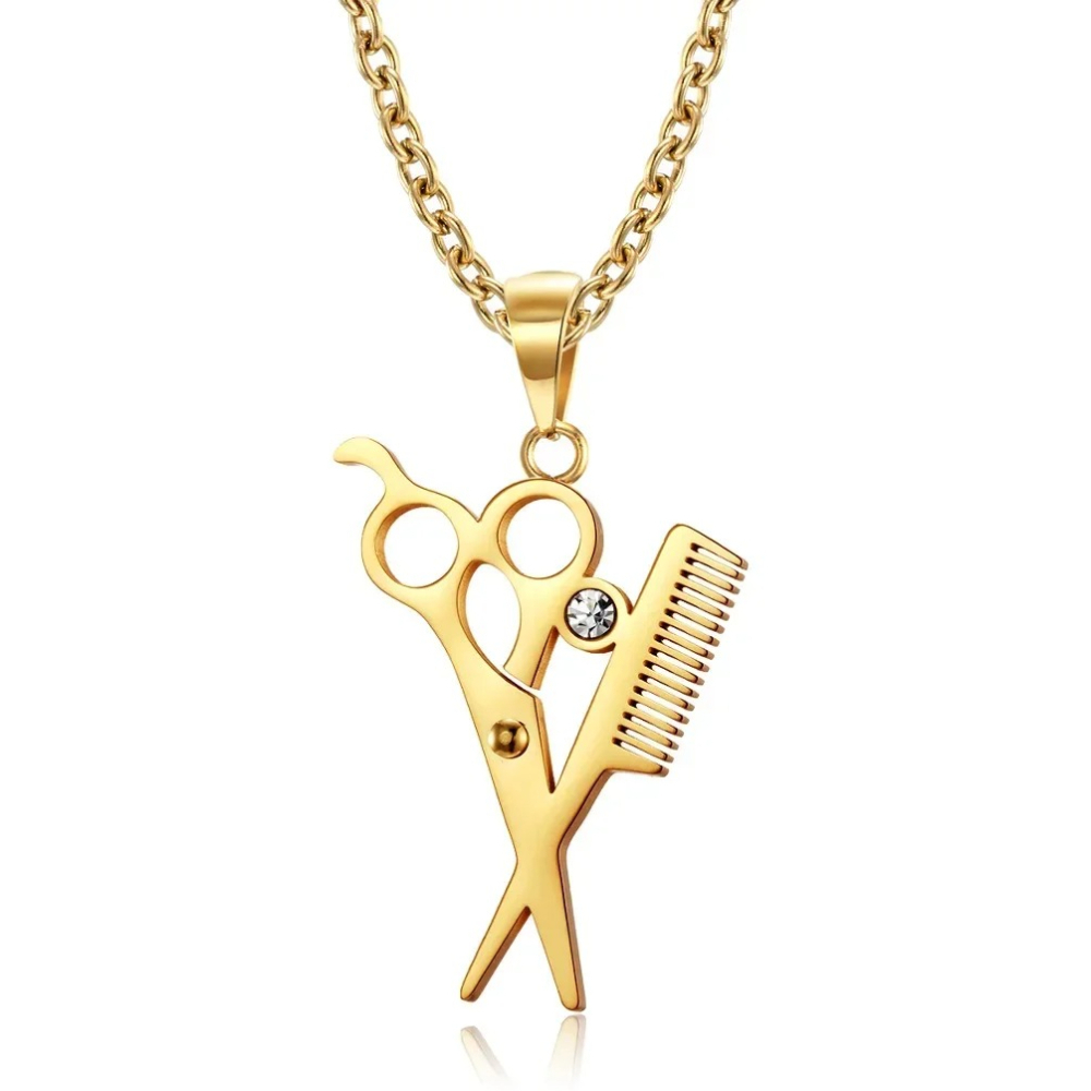 Men'S Fashion Haircuts - Collares con colgantes de tijeras y