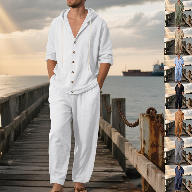 Linen Shirt Summer - Conjunto Casual de Verano para Hombre,