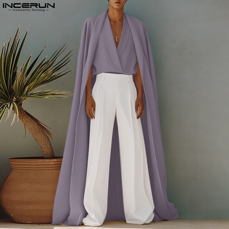 Mens Fashion Poncho - INCERUN, camisa de estilo largo para