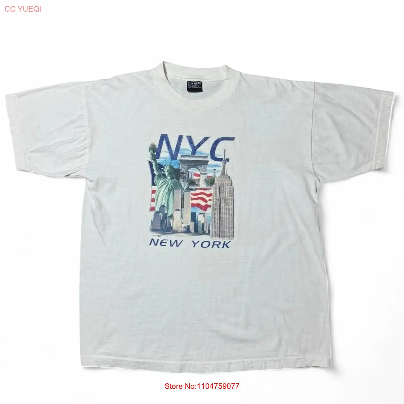 York Men'S Fashion - Camiseta Vintage Y2K Souvenir de Nueva