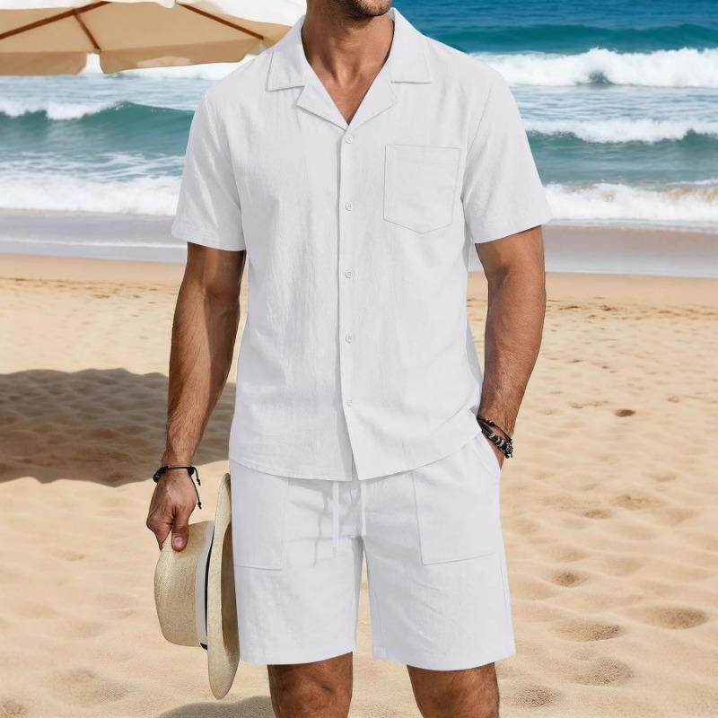 Conjunto de verano para hombre - Linen Shirt Summer reseña y precio