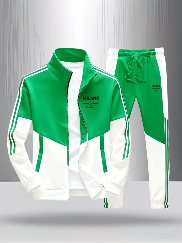 Conjunto Deportivo de 2 Piezas - Men'S Fashion Zipper Jacket reseña y precio