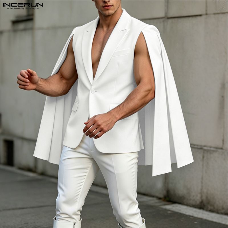 INCERUN Blazer Irregular para  - Mens Fashion Poncho reseña y precio
