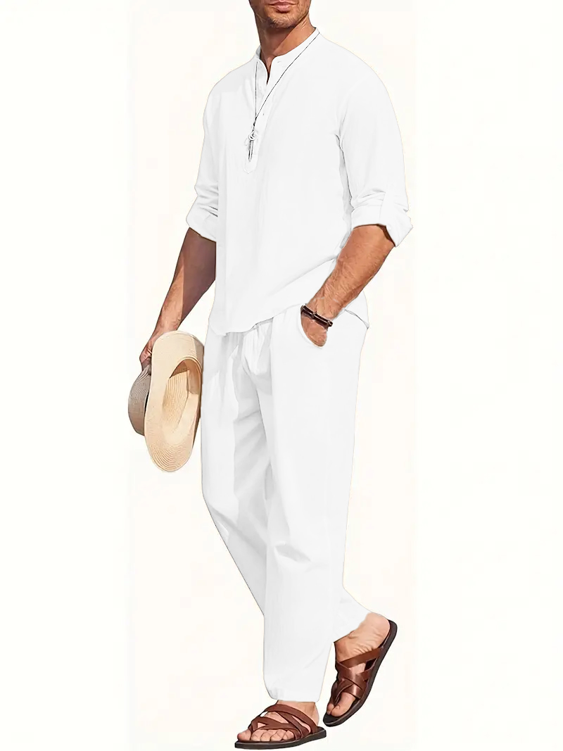 Conjunto de Traje de Lino Blan - Linen Shirt Summer reseña y precio