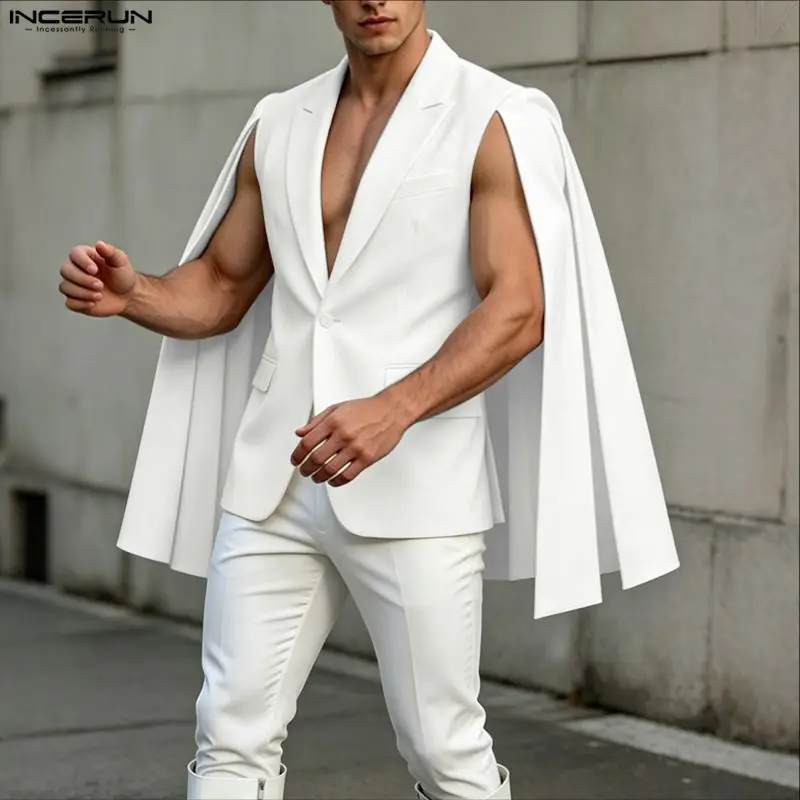 INCERUN Blazer Irregular para  - Mens Fashion Poncho reseña y precio