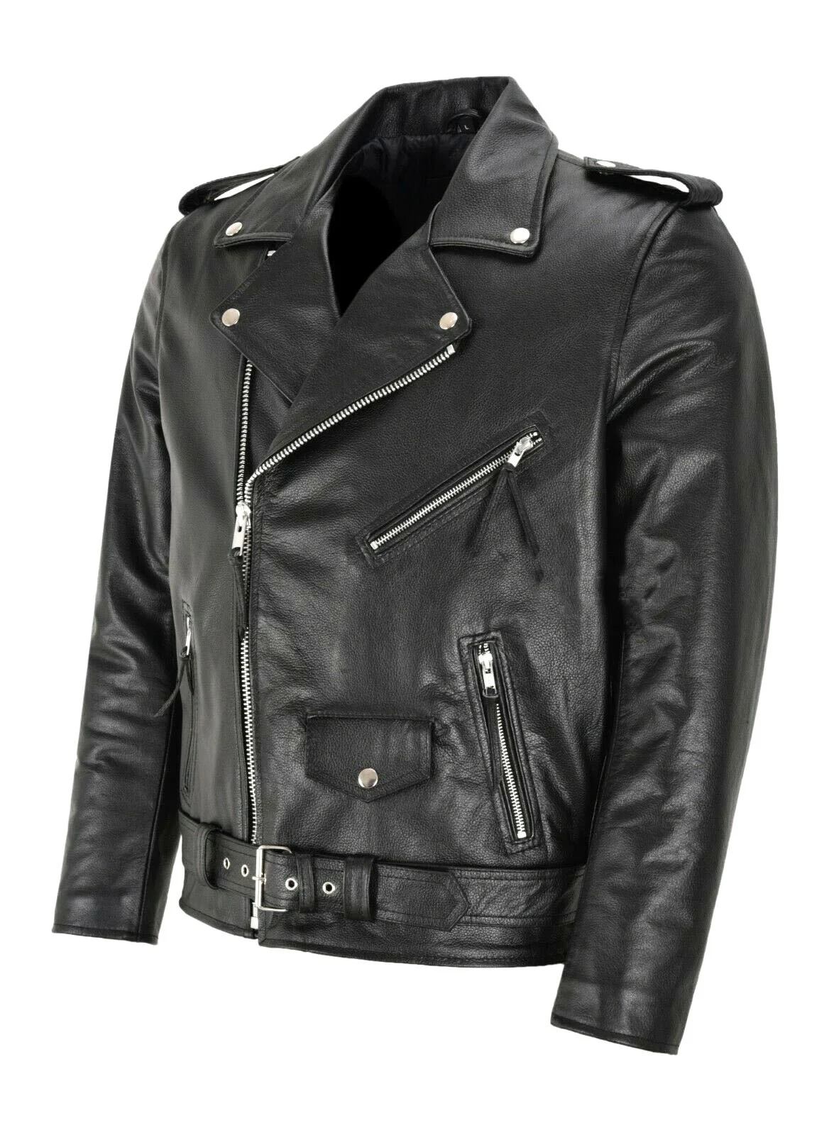 Chaqueta de cuero para hombre, - Men'S Fashion Zipper Jacket reseña y precio