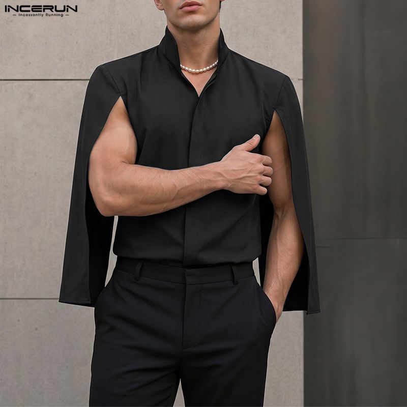 INCERUN Camisa de hombre de co - Mens Fashion Poncho reseña y precio