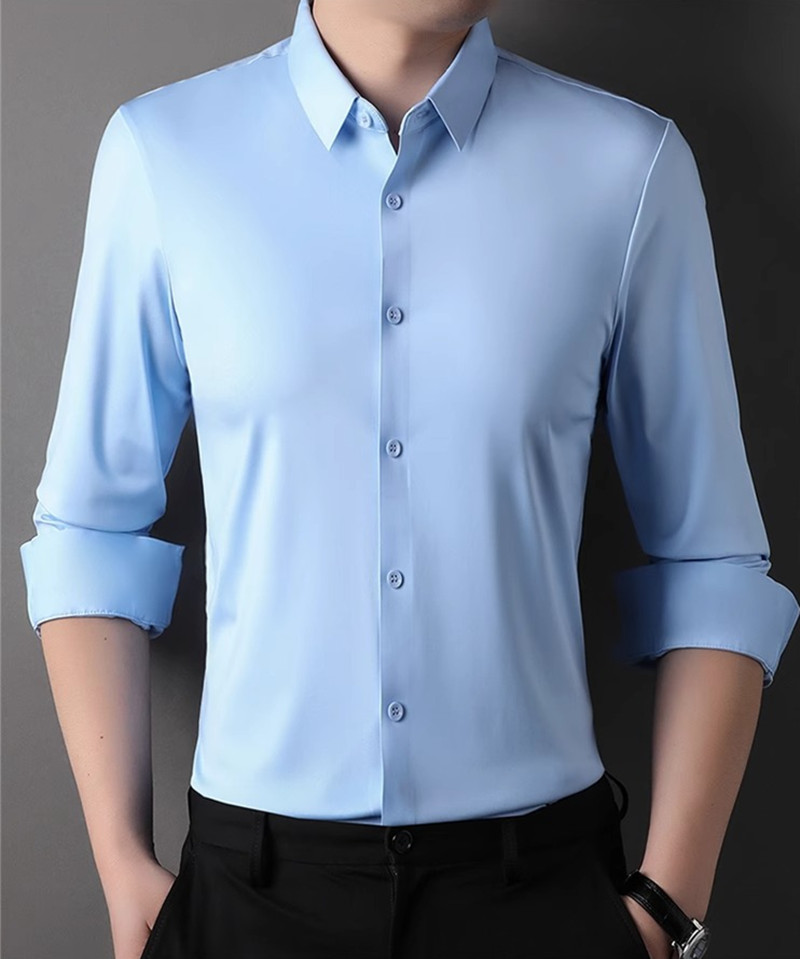 Camisa de vestir de alta elast - Dress Shirt Non-Iron reseña y precio