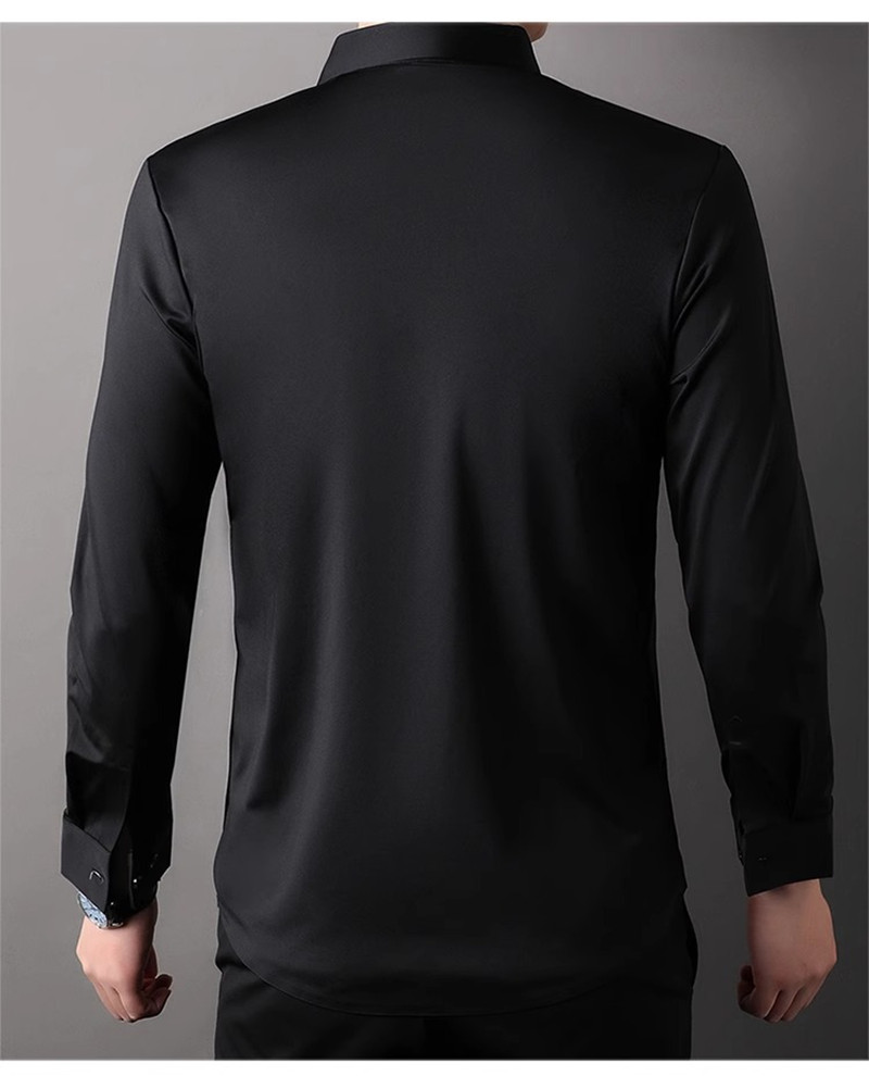 Camisa de vestir de alta elast - Dress Shirt Non-Iron reseña y precio