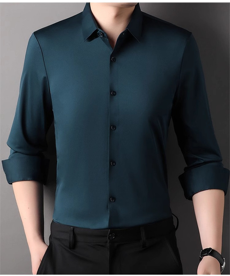 Camisa de vestir de alta elast - Dress Shirt Non-Iron reseña y precio