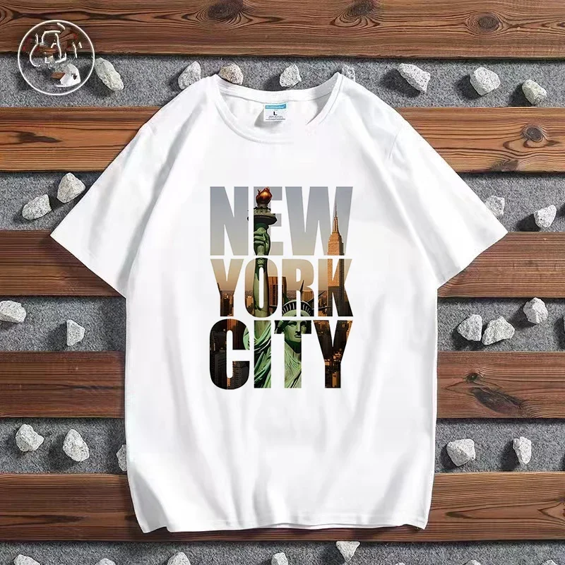 Camiseta con estampado de ciud - York Men'S Fashion reseña y precio