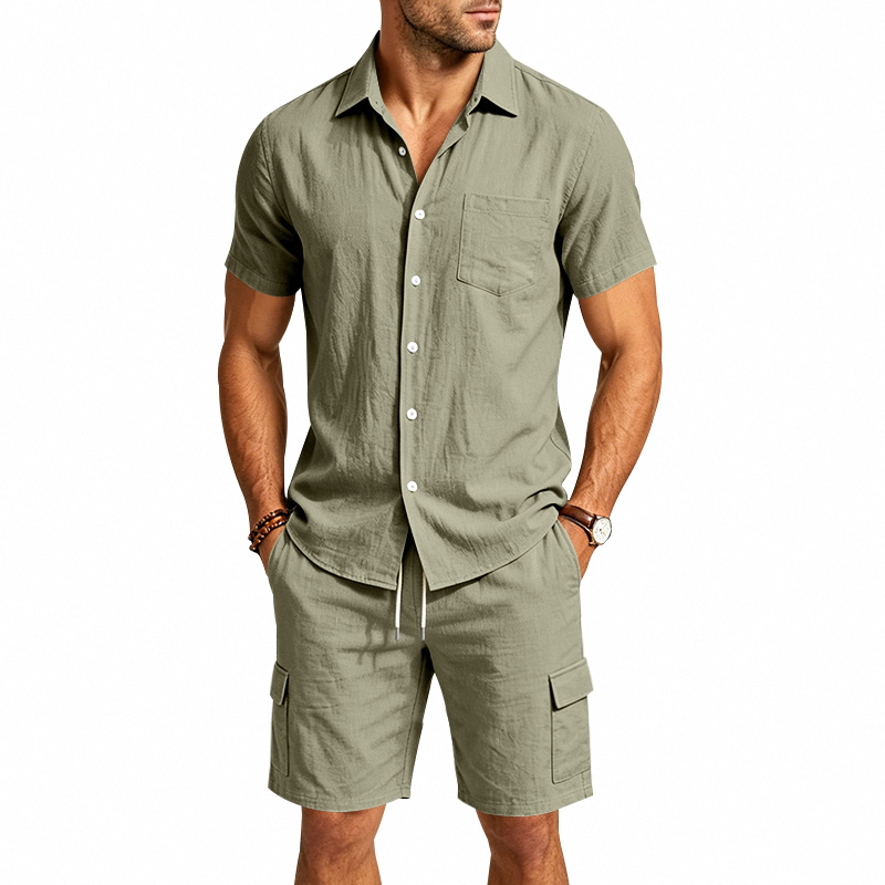 Conjunto de Dos Piezas de Lino - Linen Shirt Summer reseña y precio
