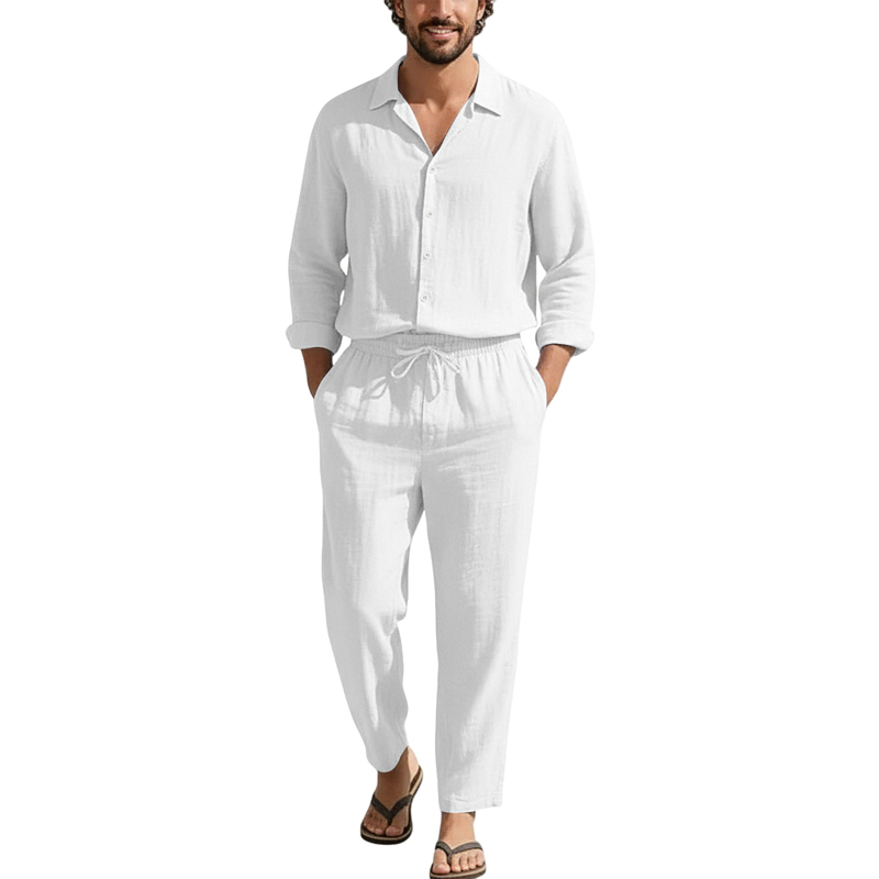 Conjuntos Casuales de Lino par - Linen Shirt Summer reseña y precio
