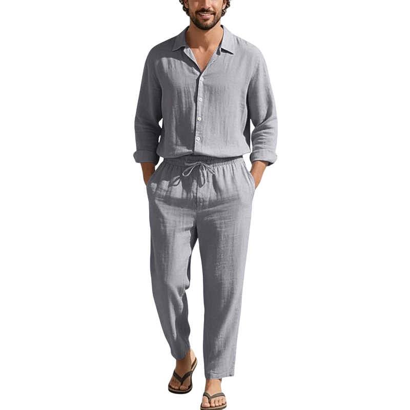 Conjuntos Casuales de Lino par - Linen Shirt Summer reseña y precio